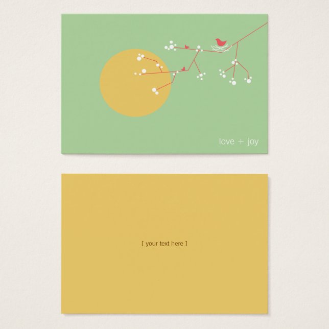 Nesting Bird Family Baby Shower DIY Favour Gift Ta (Front & Back)