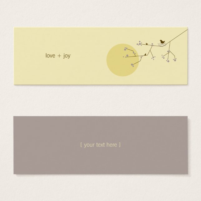 Nesting Bird Family Baby Shower DIY Favour Gift Ta (Front & Back)