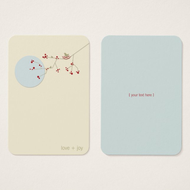 Nesting Bird Family Baby Shower DIY Favour Gift Ta (Front & Back)