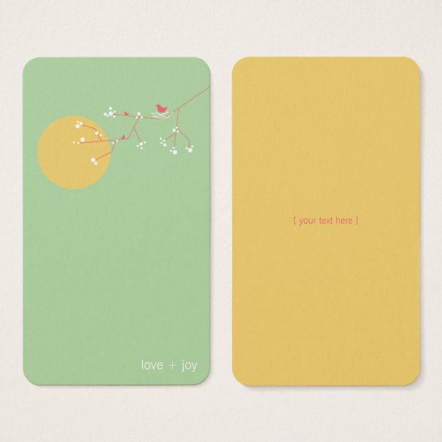 Nesting Bird Family Baby Shower DIY Favour Gift Ta (Front & Back)