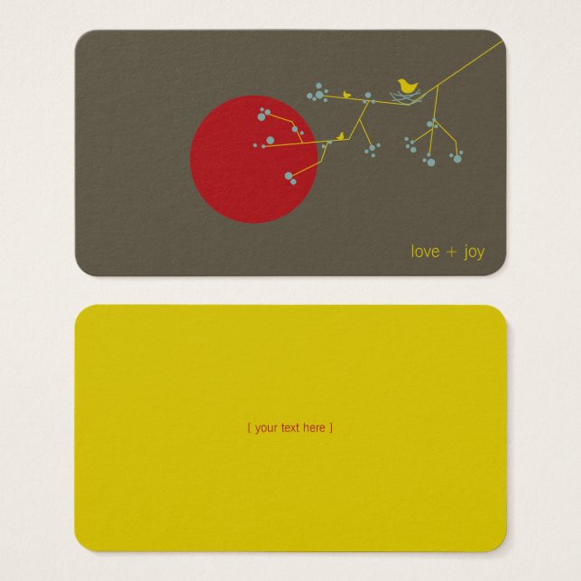 Nesting Bird Family Baby Shower DIY Favour Gift Ta (Front & Back)