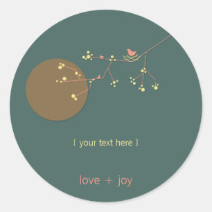 Nesting Bird Family Baby Shower Party Sticker