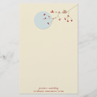 Nesting Bird Family Baby Shower Stationery Paper