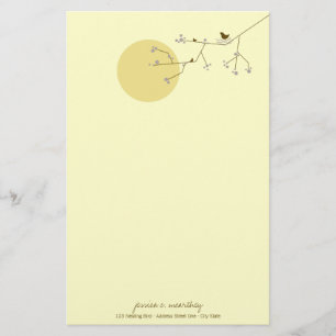 Nesting Bird Family Baby Shower Stationery Paper