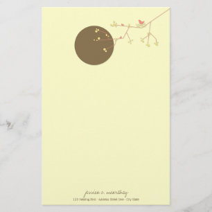 Nesting Bird Family Baby Shower Stationery Paper