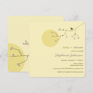 Nesting Bird Family Tree Simple Chic Baby Shower Invitation