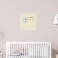 Nesting Birds And Family Simple Baby Nursery Art