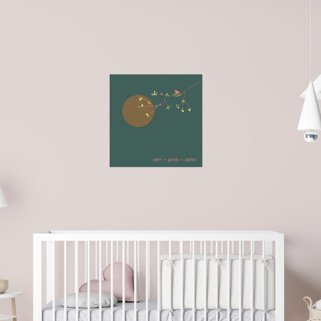 Nesting Birds Family Baby Nursery Art Print (Nursery 2)