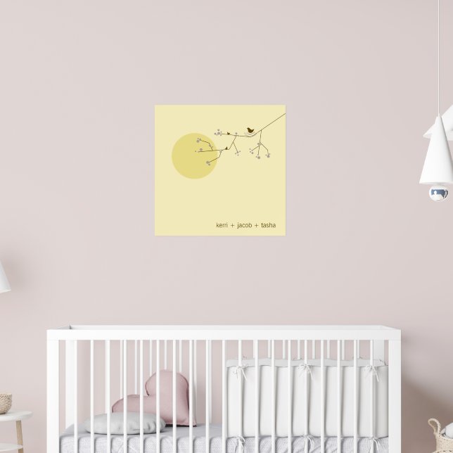 Nesting Birds Family Baby Nursery Art Print (Nursery 2)