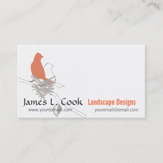 Nesting Birds Landscaping Event Planner Consultant Business Card (Front)