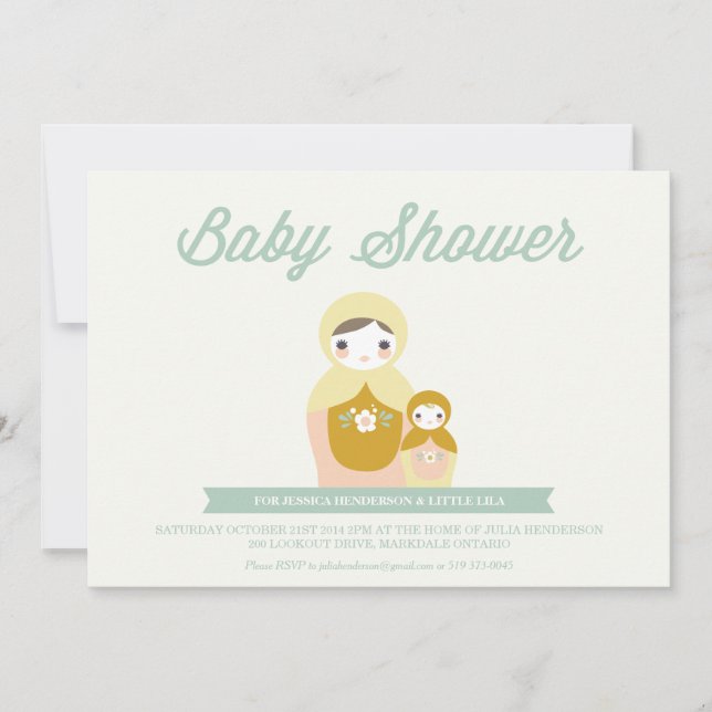 Nesting Doll Baby Shower Invitation (Front)