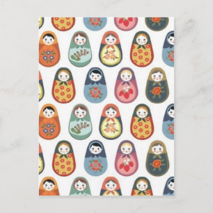 Nesting doll print postcard
