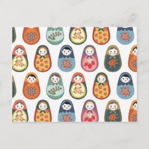 Nesting doll print postcard