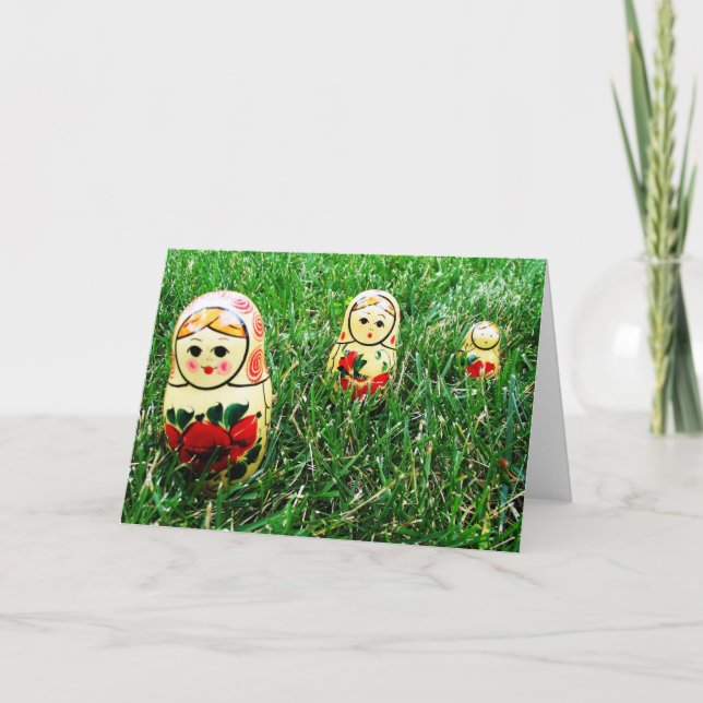 Nesting Dolls Ukrainian Folk Art Card (Front)