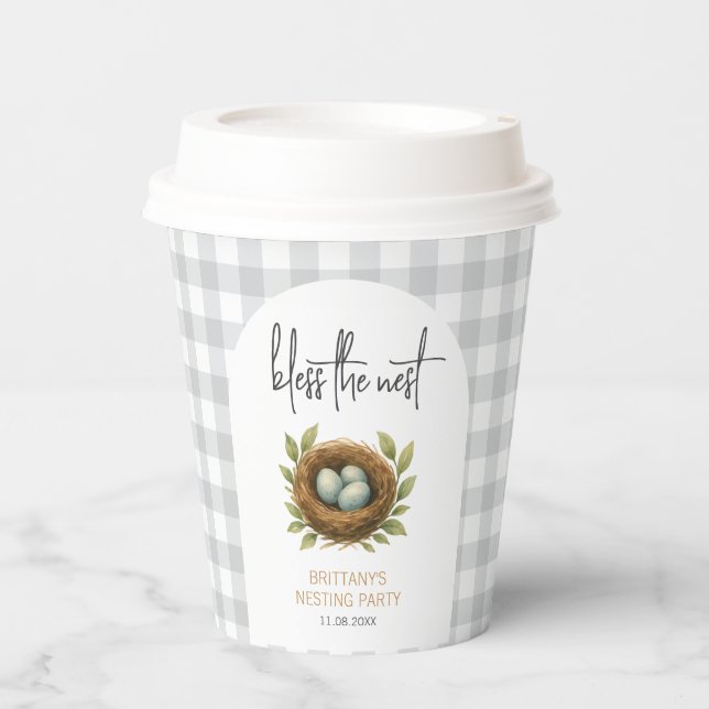 Nesting Party Bless the Nest Baby Shower Paper Cups (Front)
