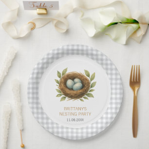 Nesting Party Bless the Nest Neutral Baby Shower Paper Plate