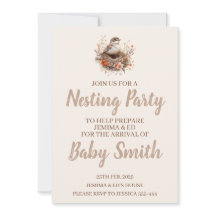 Nesting Party Neutral Invitation With Bird Nest