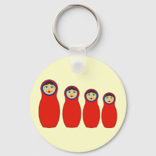 Nesting Peg Dolls Key Ring