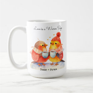 Nestle in Love Cute Birds Romance Cartoon Coffee Mug