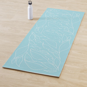 Nestling Leaves on Aqua Yoga Mat