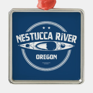Nestucca River Oregon Kayaking Metal Tree Decoration