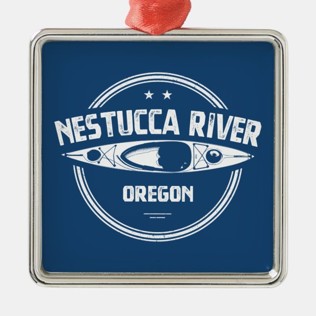 Nestucca River Oregon Kayaking Metal Tree Decoration (Front)