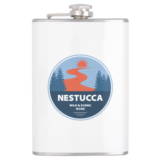 Nestucca Wild And Scenic River Hip Flask (Front)