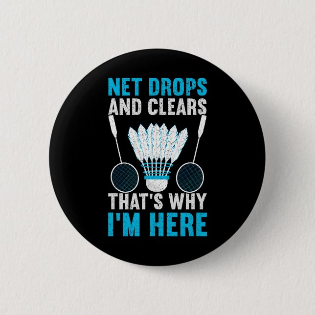 Net Drops And Clears That's Why I'm Here Funny Dmi 6 Cm Round Badge (Front)