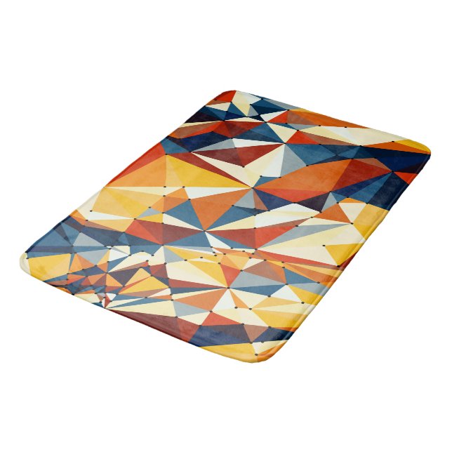 Net of multicolored triangles bath mat (Angled)