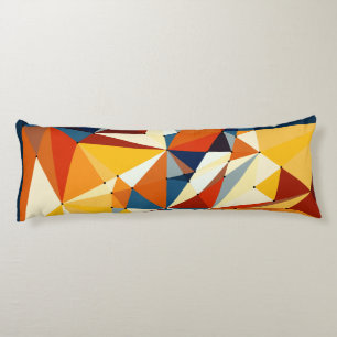 Net of multicolored triangles body cushion