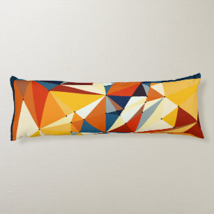 Net of multicolored triangles body cushion