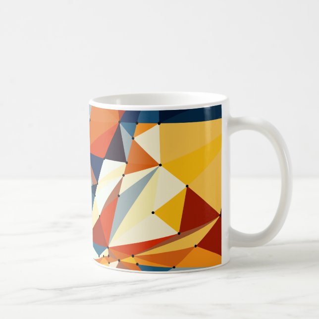 Net of multicolored triangles coffee mug (Right)