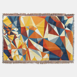 Net of multicolored triangles throw blanket