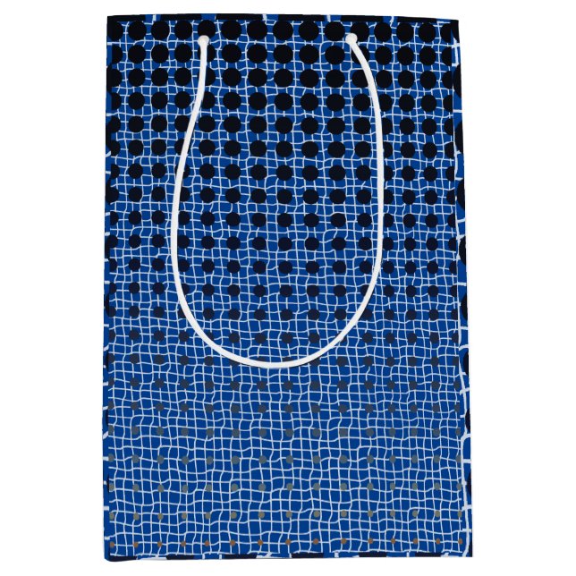 Net Pattern 11.black.wx4.5k Blue BG Medium Gift Bag (Front)