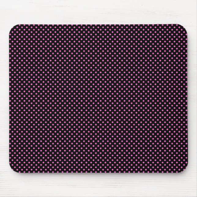 Net Pattern Black with Pink Mouse Mat (Front)