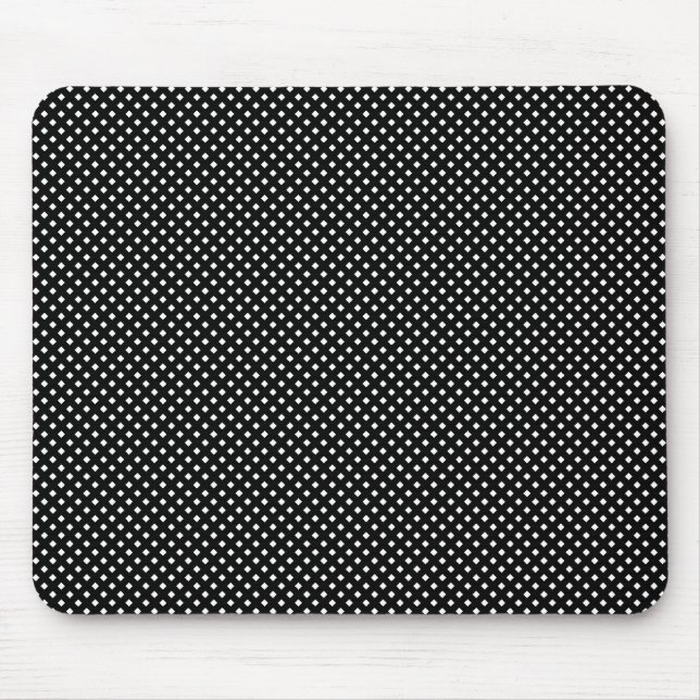 Net Pattern, Black with White Mouse Mat (Front)