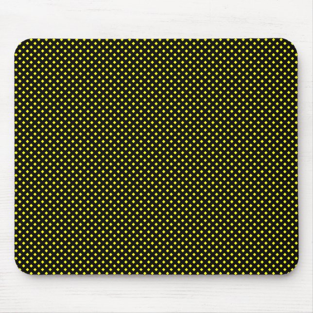 Net Pattern Black with Yellow Mouse Mat (Front)