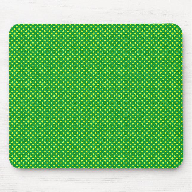 Net Pattern Green with Yellow Mouse Mat (Front)