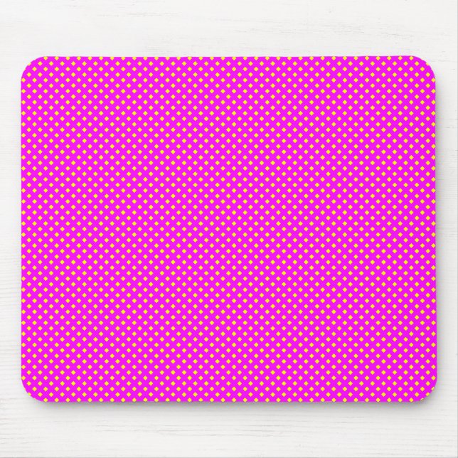 Net Pattern Magenta with Yellow Mouse Mat (Front)