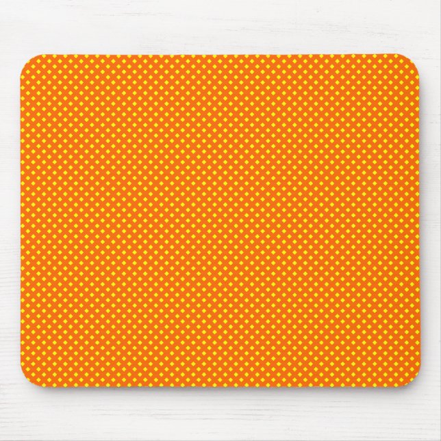 Net Pattern Orange with Yellow Mouse Mat (Front)