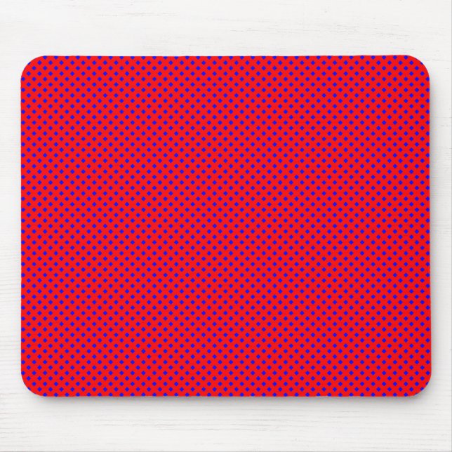 Net Pattern Red with Blue Mouse Mat (Front)