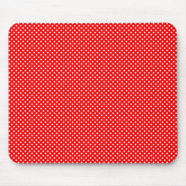 Net Pattern Red with White Mouse Mat (Front)