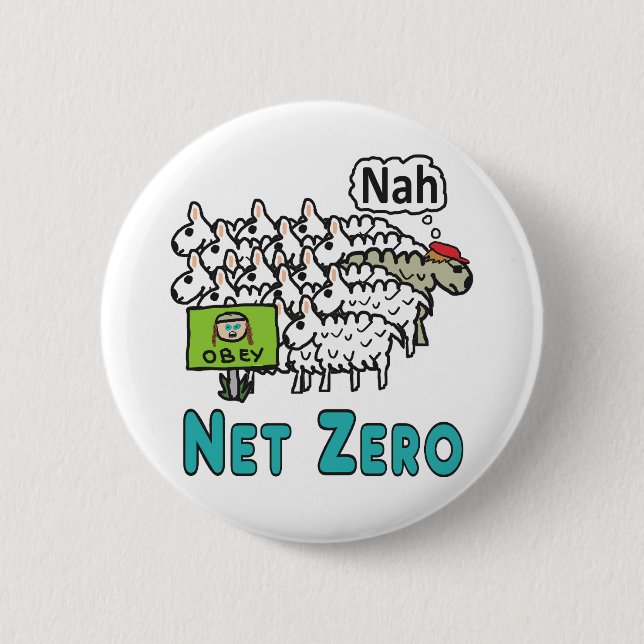 Net Zero 6 Cm Round Badge (Front)