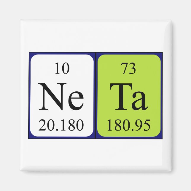 Neta periodic table name magnet (Front)