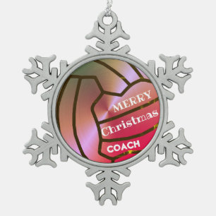 Netball Christmas Snowflake Pewter Christmas Ornament