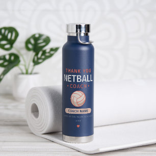 Netball Coach Team Appreciation Gift Thank You Water Bottle