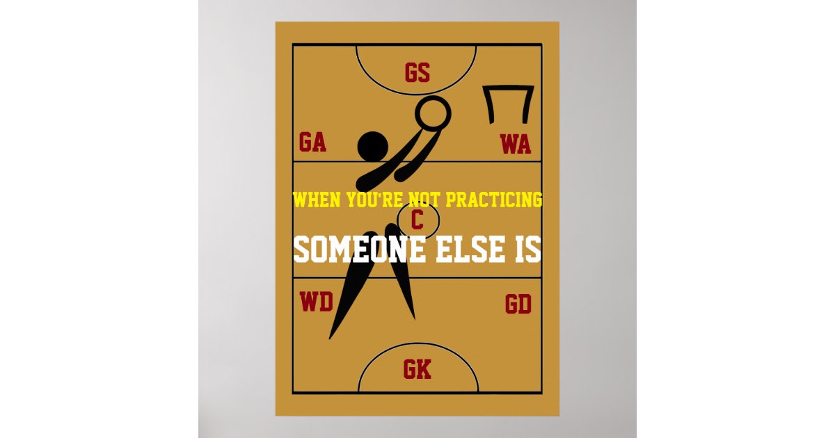 Netball Court Layout And Positions Poster Zazzle