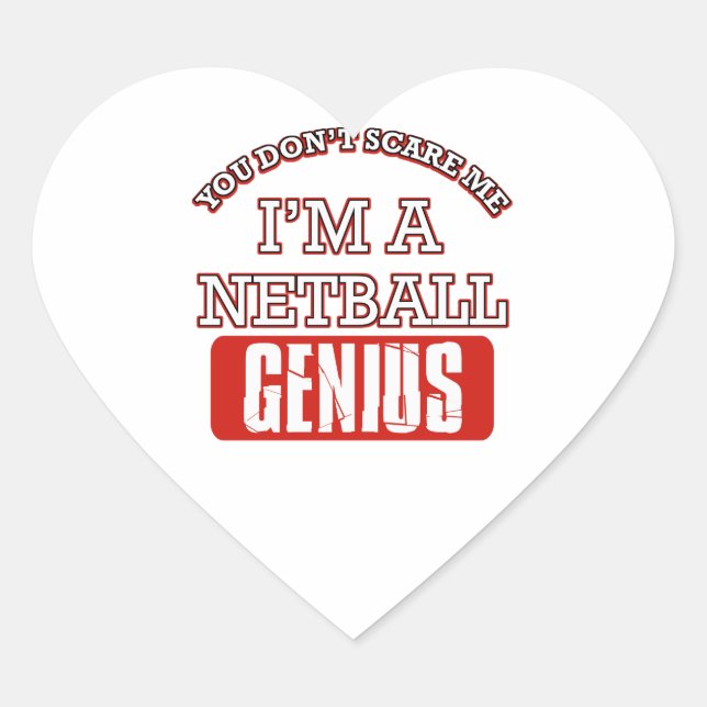 netball genius heart sticker (Front)