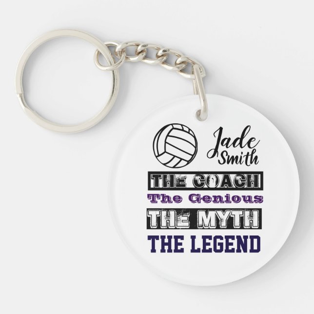 Netball Legend Slogan Coach Key Ring (Front)