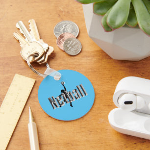 Netball Player And Dimensional Name, Key Ring